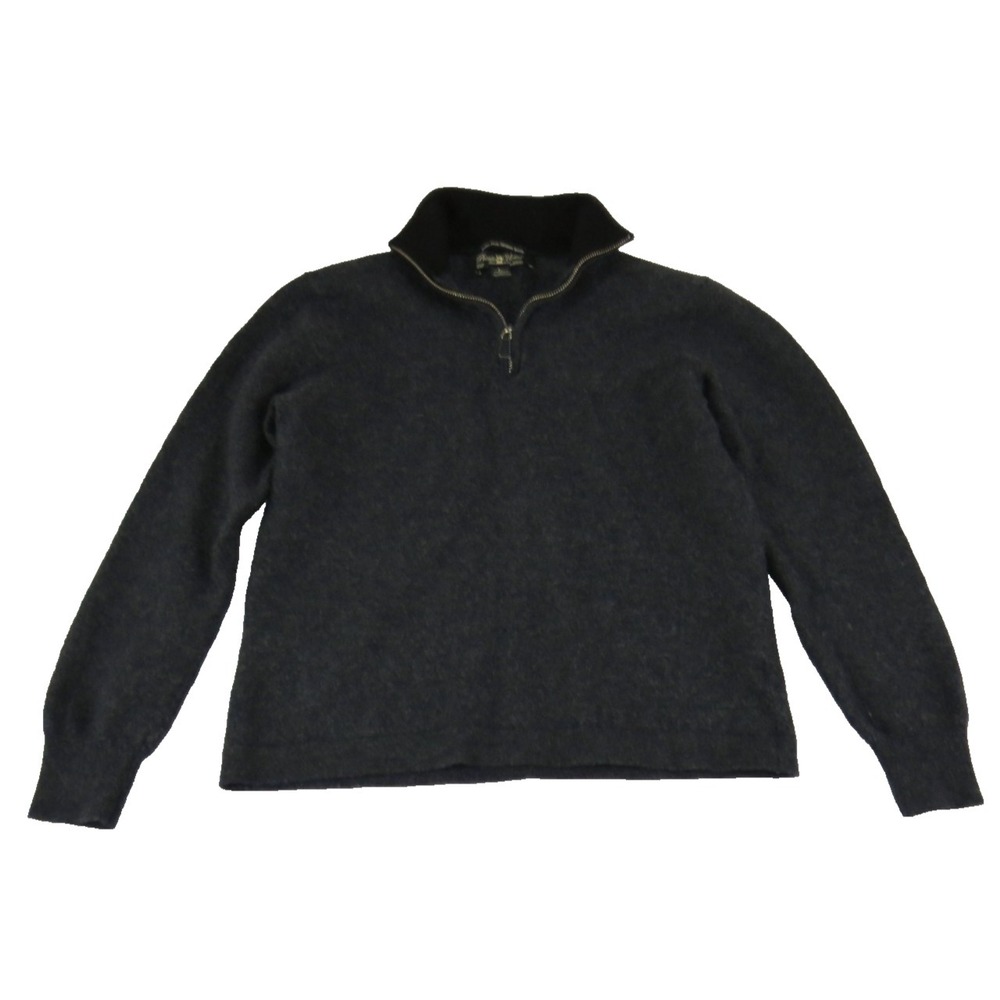 Pronto Uomo 100% Extra Fine Merino Wool Soft Mock Zip Neck Sweater Men's Size L